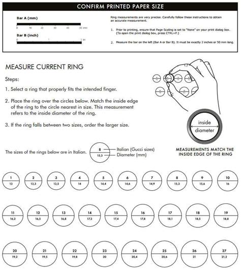 gucci men's ring size chart